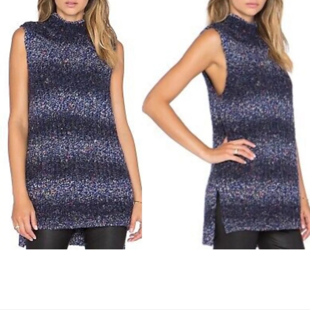 Milly Women's Small Ombré Wool-Blend Sweater Tunic Top Sleeveless